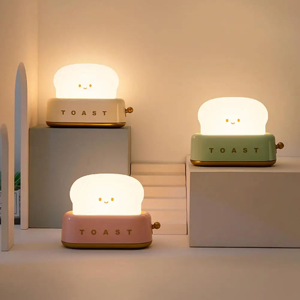 Nakts Gaismas Regulēšana Soft Light Radošo LED Maize Maker Galda Lampa USB Iekasējams Guļamistabai Gudrs Nakts Gaisma4