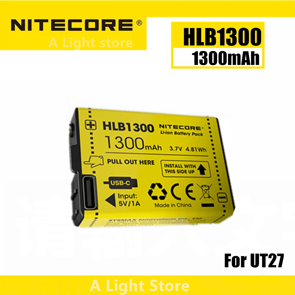 Nitecore HLB1300 1300mAh Akumulators Tips-C Uzlādējams Par UT270