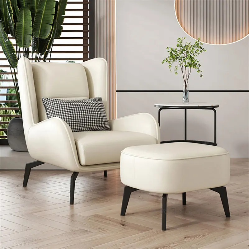 Nordic Light Luksusa Ādas Dīvāna, Krēsla, lai Dzīvojamās Istabas Mēbeles, Sadzīves Dizainers Atpūtas Krēsls Viena Dzīvojamā Istaba Dīvāns Krēsls1