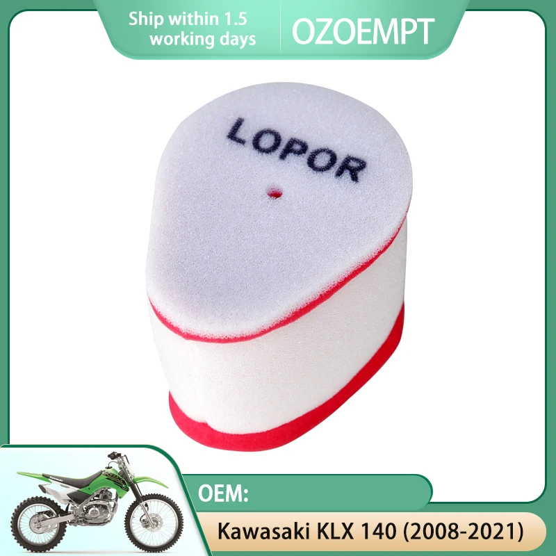 OZOEMPT DUAL-LAYER PUTU Motociklu Gaisa Filtrs Attiecas uz Kawasaki KLX 140 (2008-2021)0