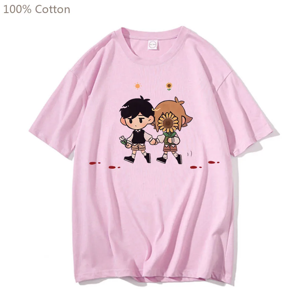 Omori Funko Pop Anime T-krekli Gudrs Manga T Iespiestas Grafikas 100% Kokvilnas Tee-krekls ar Lielu Estētisko Komiksu Vīriešu/sieviešu T-krekls0