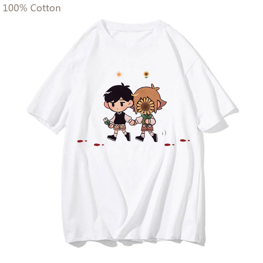 Omori Funko Pop Anime T-krekli Gudrs Manga T Iespiestas Grafikas 100% Kokvilnas Tee-krekls ar Lielu Estētisko Komiksu Vīriešu/sieviešu T-krekls2