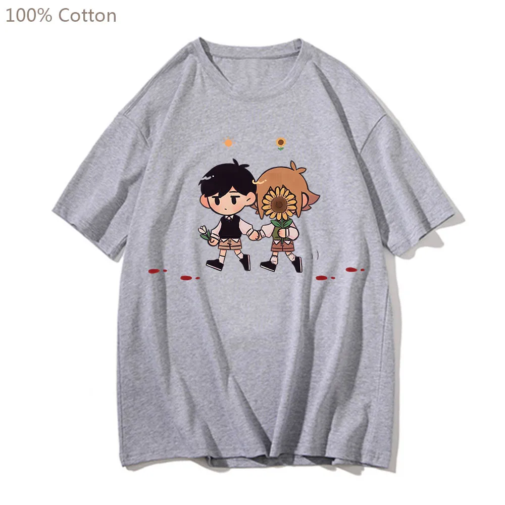 Omori Funko Pop Anime T-krekli Gudrs Manga T Iespiestas Grafikas 100% Kokvilnas Tee-krekls ar Lielu Estētisko Komiksu Vīriešu/sieviešu T-krekls3