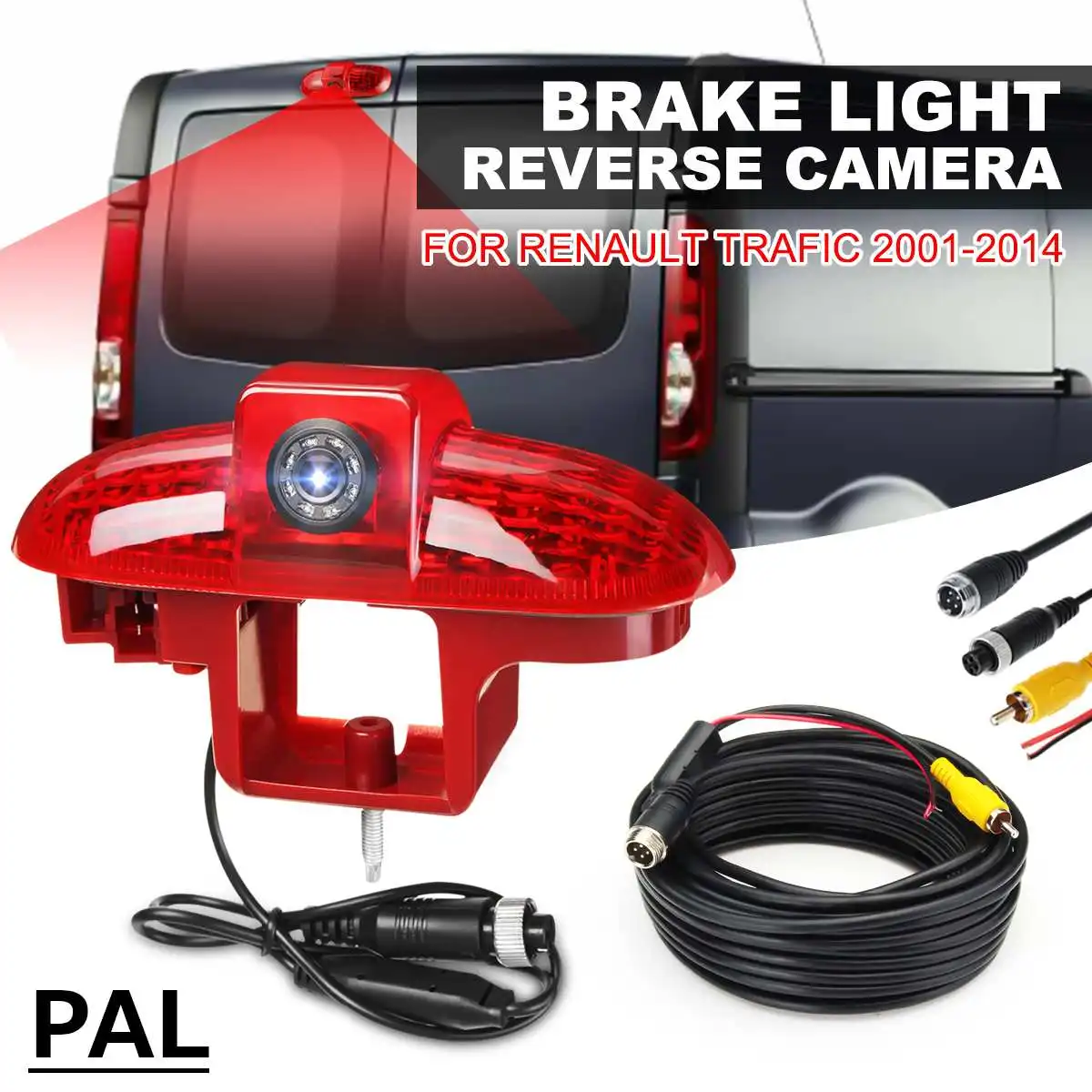 PAL Sistēma Automašīnas Bremžu Gaismas, Kamera, Augstas Pozīcijas Bremžu Gaismas LED Atpakaļgaitas Kamera Renault Trafic 2001. gada - 2014. gadam1