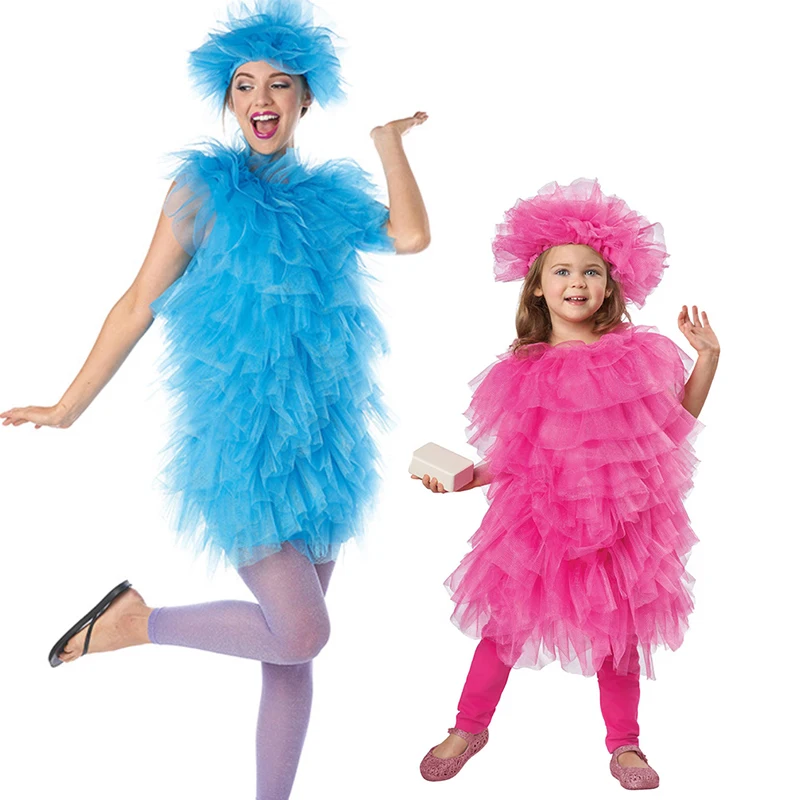 Pieaugušo Zilā Dušas Lufas Iedomātā Saģērbt Mamma Ģimenes Halloween Cosplay Cute Rozā Lufas Tērpu Toddler Meitene0