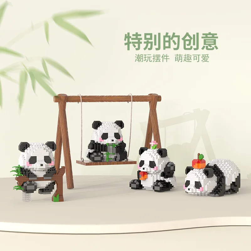 Radošā Panda Dažādiem Cute Formas Apdares Montāža Microparticle Celtniecības Bloku Modelis Bērnu Puzzle Rotaļlieta Dāvana3