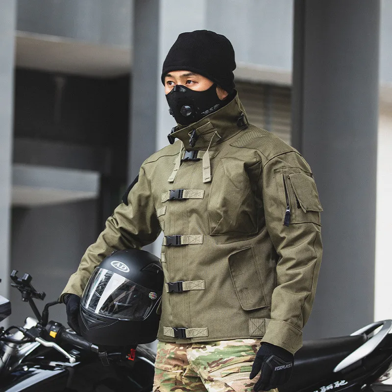 Riteņbraukšana Uzvalks Ziemas Vīriešu Vintage Eiropā Motociklu Sacīkšu Āra Mētelis Mācību Pārgājienu Militārā Armijas Taktiskā Kaujas Stormsuit1