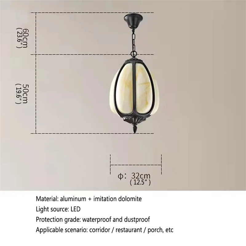 SOFEINA Klasiskā Dolomīta Kulons Gaismas Āra LED Lampas Ūdensizturīgs Mājas Koridora Apdare5