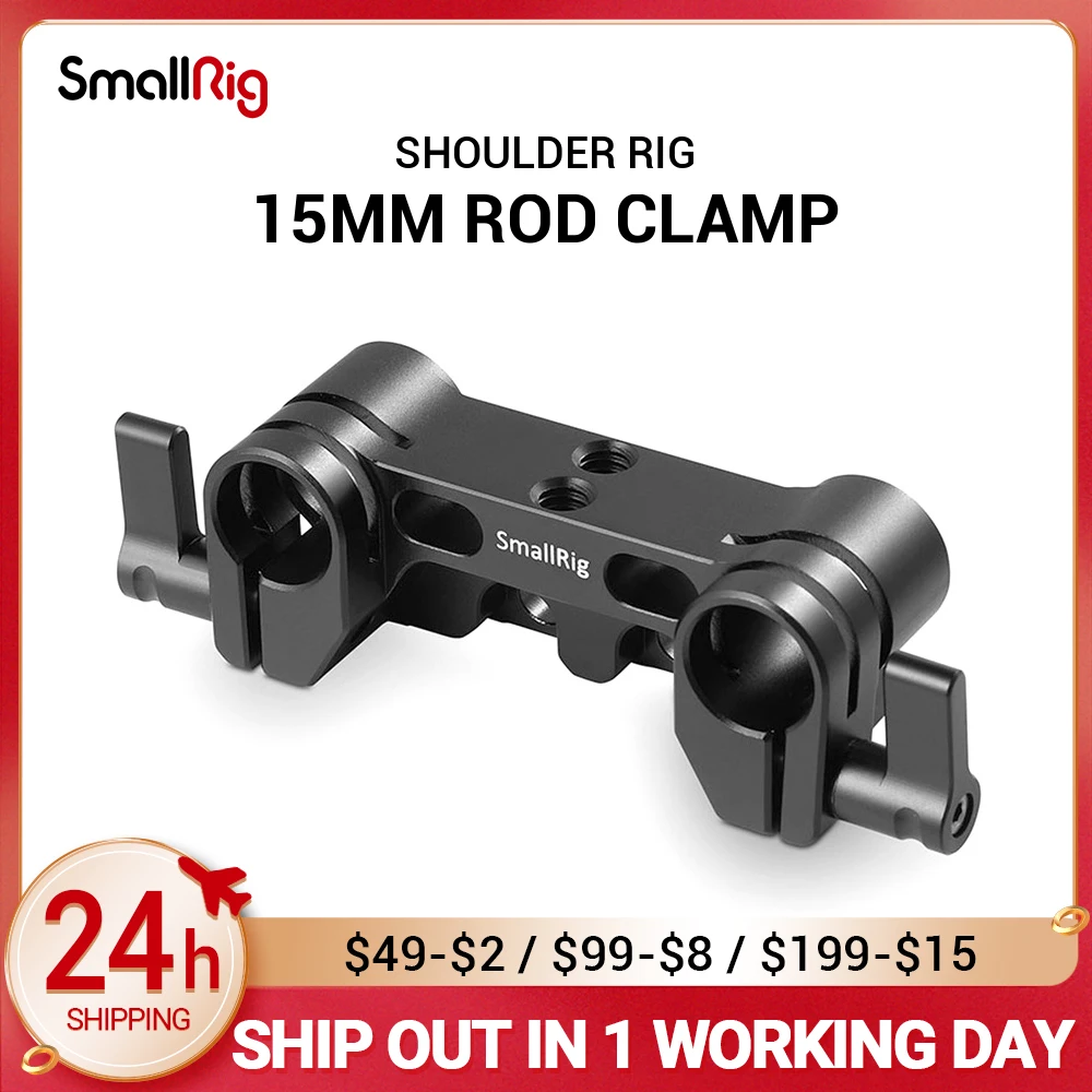 SmallRig Kamera Dual 15 mm Stieņa Skava sekot uzmanību saderīgu w/ SmallRig Battery grip Roktura Sprosta, piemēram, A7III Būris 2176 19430
