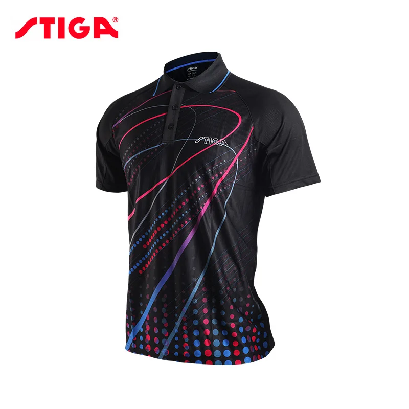 Stiga Galda tenisa apģērbu vīriešiem un sievietēm, apģērbu T-krekls īsām piedurknēm krekls ping pong Jersey Sporta Svīteri0