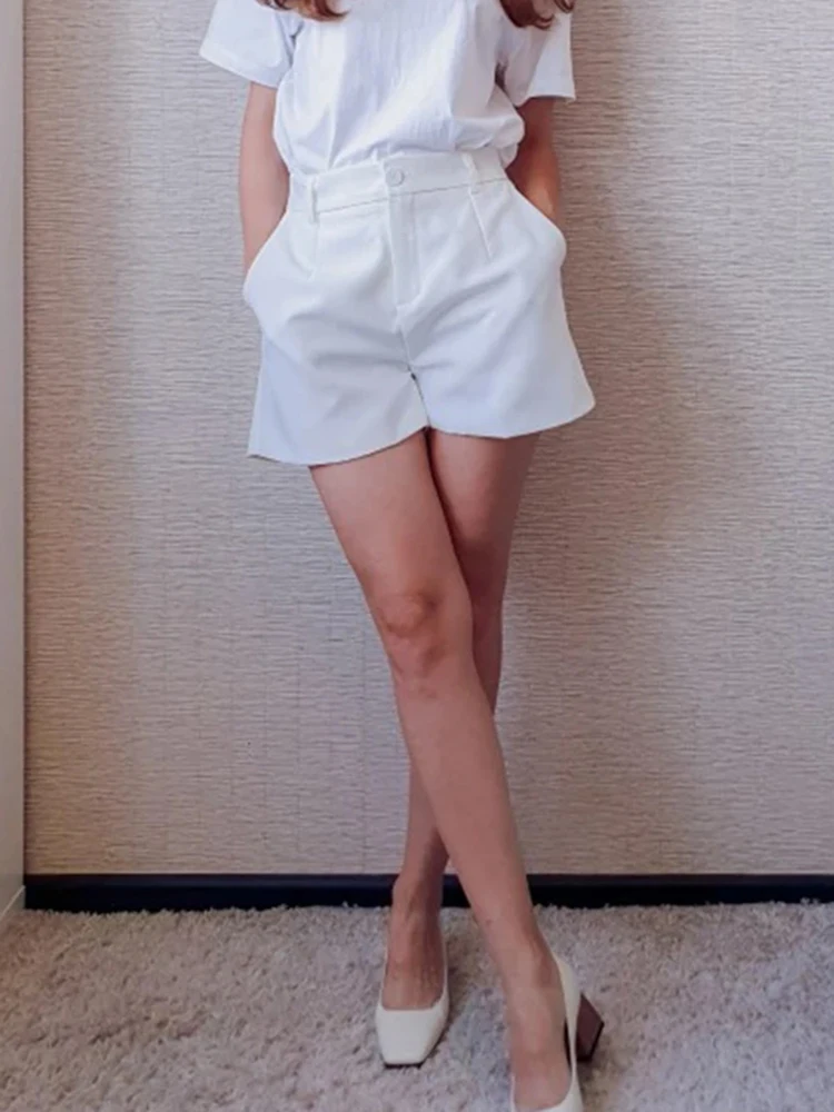 Sungtin Biroja Dāma Augstās Jostasvietas Bikses Sievietēm Plaša Kāju Īsās Bikses Korejas Modes Vasaras Šorti Melnā Elegantā Sieviete, Apģērbu 20232