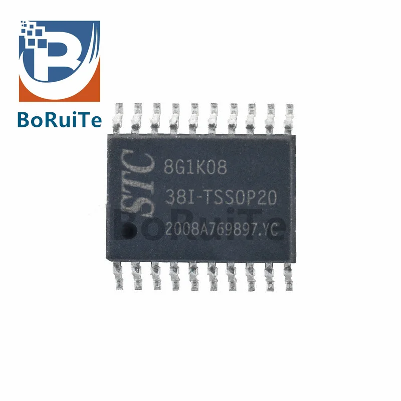 Sākotnējā STC8G1K08-38I-TSSOP20 ciešāku 1T 8051 viens čips mikrodatoru mikrokontrolleru MCU0