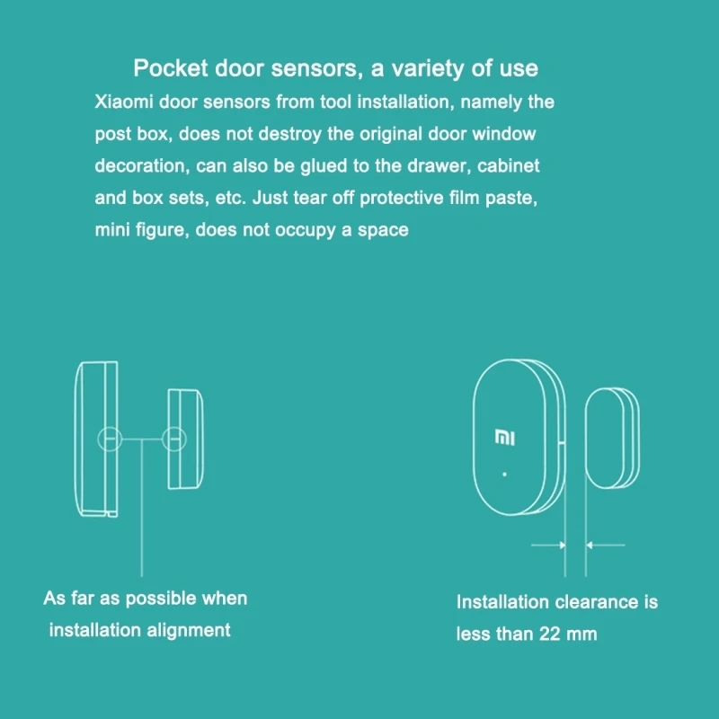 Sākotnējā Xiaomi Durvju Logu Sensors Saprātīga Durvju Sensors Kabatas Izmēra Smart Home Automātiskās kontroles Xiaomi Smart Mi Mājās App4