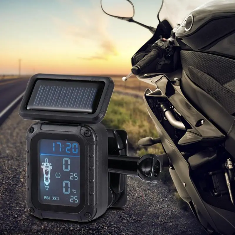 Tpms Motociklu Saules Sensors Sensors Stabilu Un Savlaicīgu Riepu Spiediena Monitoru, Savlaicīgu Motociklu Tpms Sensors Velosipēdu Kravas Automašīna4
