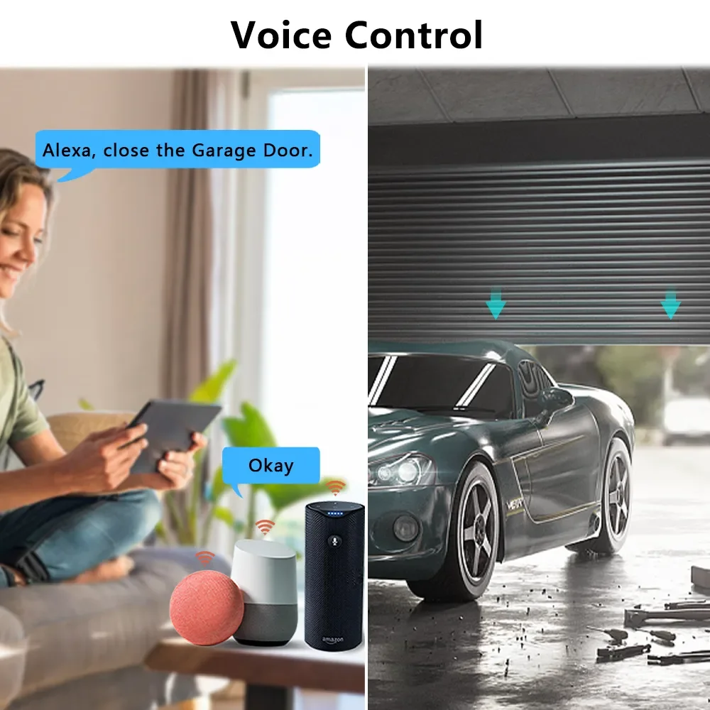 Tuya WiFi Smart Garāžas Durvju Nazis Kontrolieris Slēdzis Balss Kontroles Darbu ar Alexa, Google Home Spport Smart Dzīves APP2