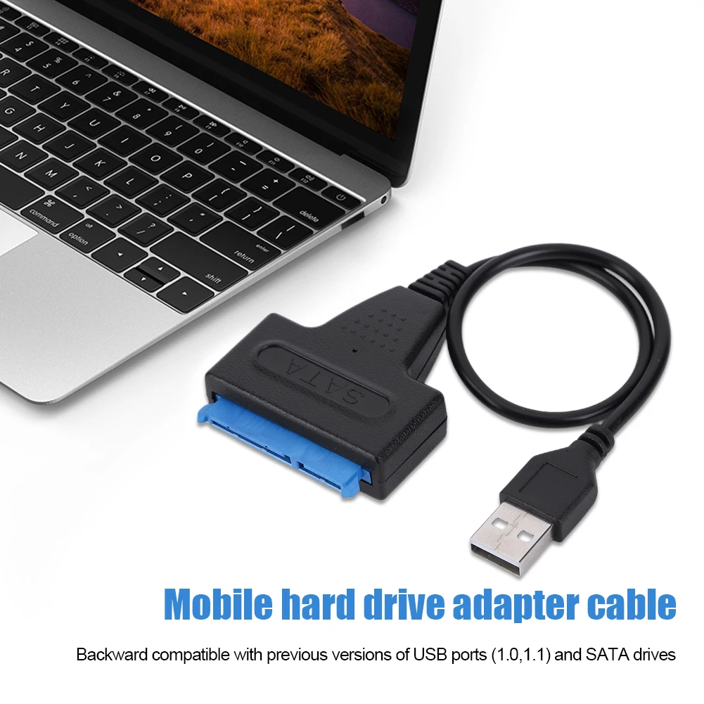 USB 2.0 SATA Pārveidotājs Kabelis Plug and Play 22pin Ārējo Cieto Disku Adaptera Kabelis 6 gb / s par 2,5 Collu HDD, SSD1