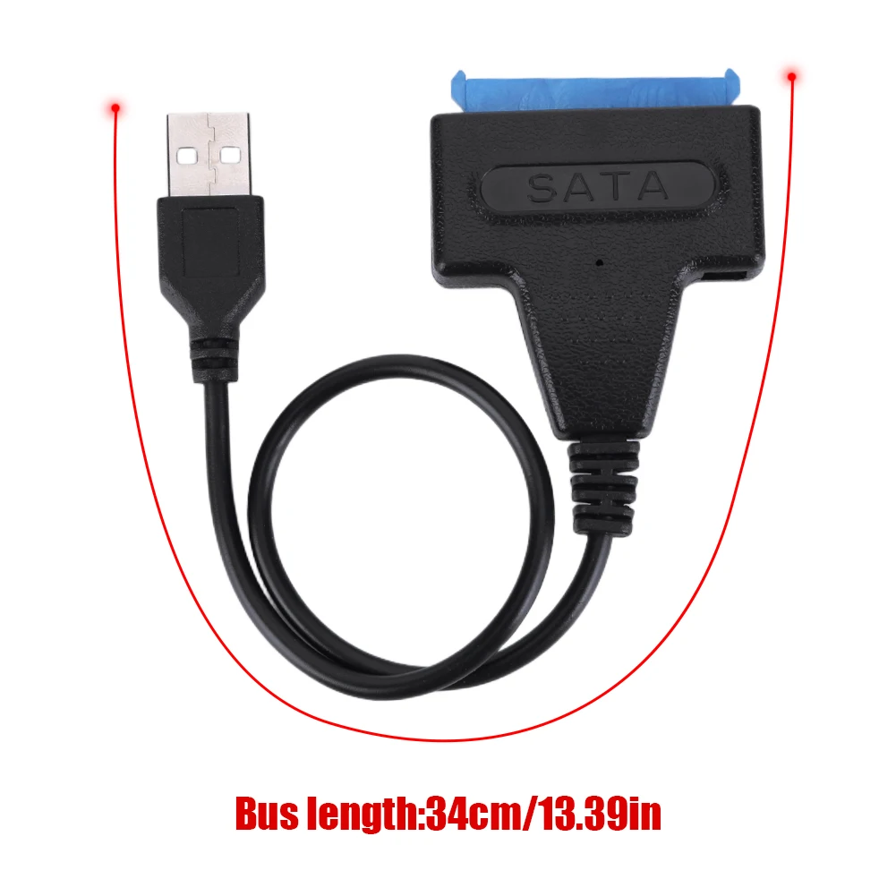 USB 2.0 SATA Pārveidotājs Kabelis Plug and Play 22pin Ārējo Cieto Disku Adaptera Kabelis 6 gb / s par 2,5 Collu HDD, SSD4
