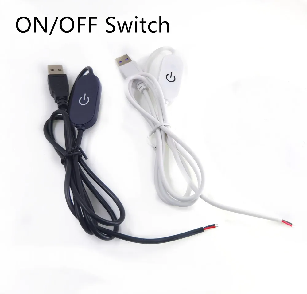 USB Ar ON/OFF Slēdzi-5V, 0.5 M, 1M, 1.5 M, 2 M LED Lentes FOB Lineāru Gaismas DIY0