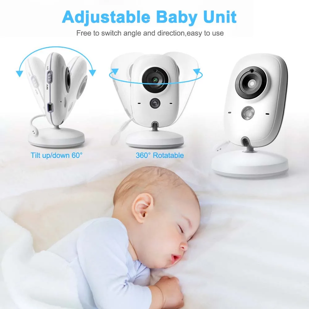 VB603 Bezvadu Baby Uzraudzīt, 2.4 G, 3.2 collas, LCD, divvirzienu Audio, Runas, Nakts Redzamības, Aukle Drošības Kameru，Drošības Aizsardzība1