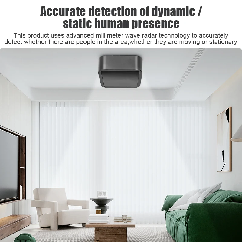 WiFi/ZigBee Cilvēka Klātbūtnes Sensors MmWave Augstas Precizitātes Sensoru Smart Home Cilvēka Organismā Pastāv Sensors Atbalsts Tuya SmartLife1