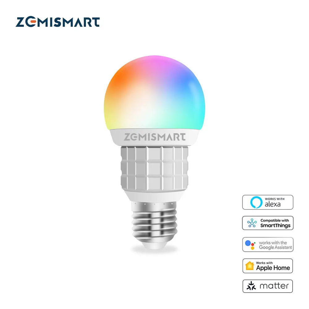 Zemismart WiFi Jautājums-sertificēta LED Spuldzes RGBCW Smart E27 Regulējamas Lampas 7W Homekit Siri Google Home Smartthings Alexa0