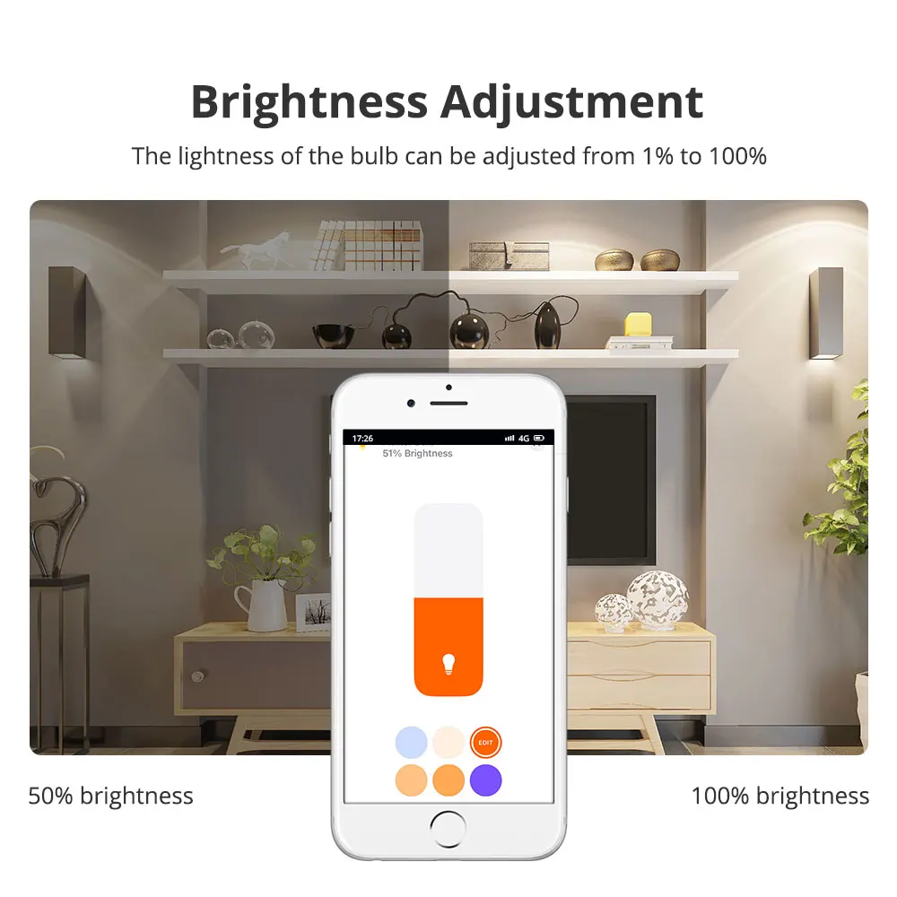 Zemismart WiFi Jautājums-sertificēta LED Spuldzes RGBCW Smart E27 Regulējamas Lampas 7W Homekit Siri Google Home Smartthings Alexa4