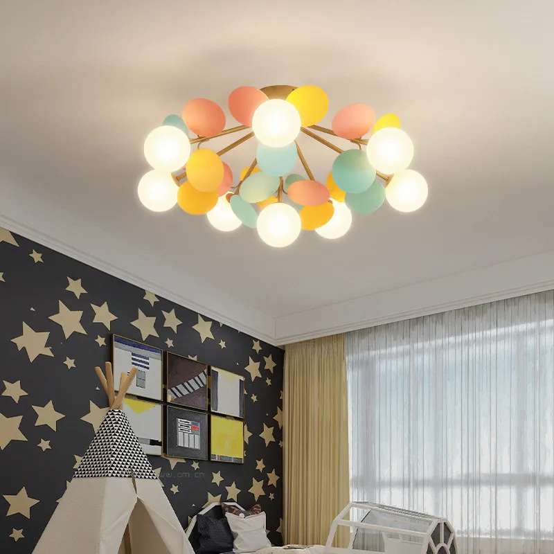 Ziedu Griestu lampas Bērnu istabas gaismas Radošo Guļamistaba apgaismojums Griestu gaismas Modernu LED Ziemeļvalstu Molekulārā gaismas Ķermeņi,2