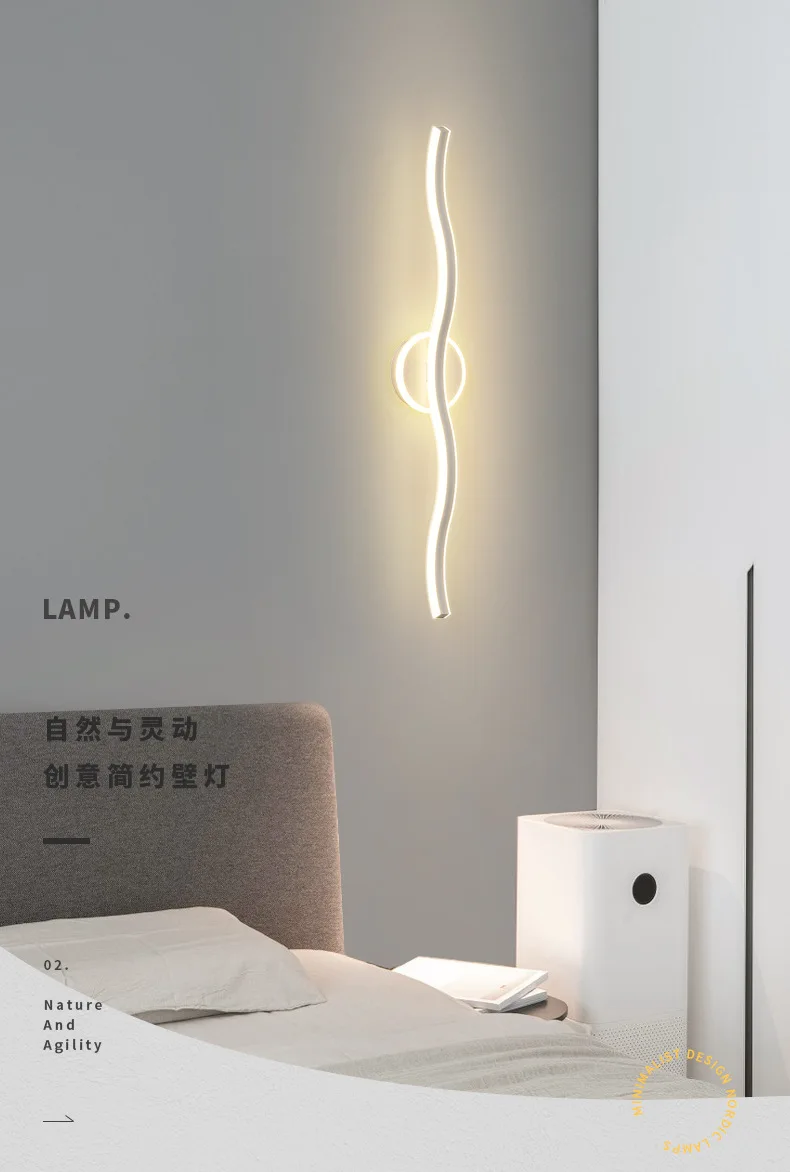 Ziemeļvalstu Mūsdienu Luksusa LED Guļamistabas Gultas Koridora Ilgi, Sienas Lampas Modernās Lampas Personības0