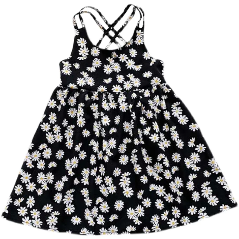 Zīdainis, Meitenes, Bērni, kleitas, Vasaras zeķu kleita Drukāt Maz Daisy Gudrs Šifona Zīdaiņu drēbes meitenēm Kleitas vestidos2