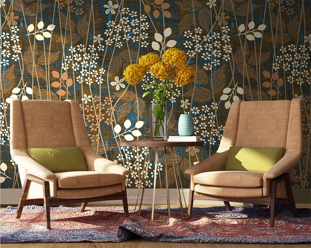 beibehang Custom jaunā, modernā, minimālisma līnijas ziedu papel de parede augu guļamistaba, dzīvojamā istaba dekoratīvās glezniecības fona1