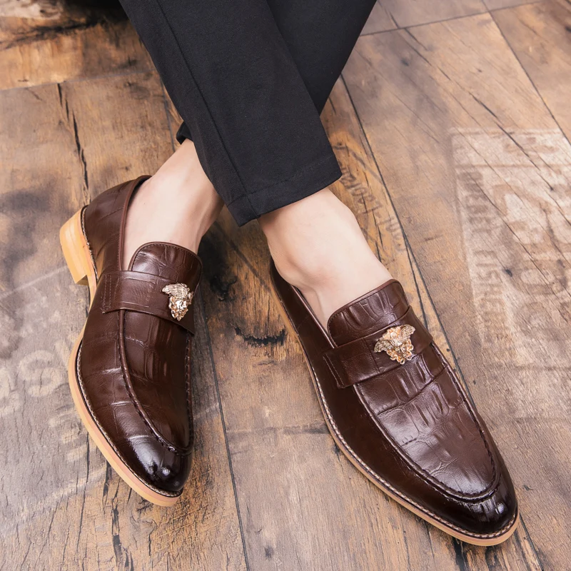 itāļu kurpes gadījuma zīmoli paslīdēt uz oficiālu luksusa kurpes, kleitu vīriešu mokasīni mokasīni patiesu braukšanas ādas apavi, liela izmēra3