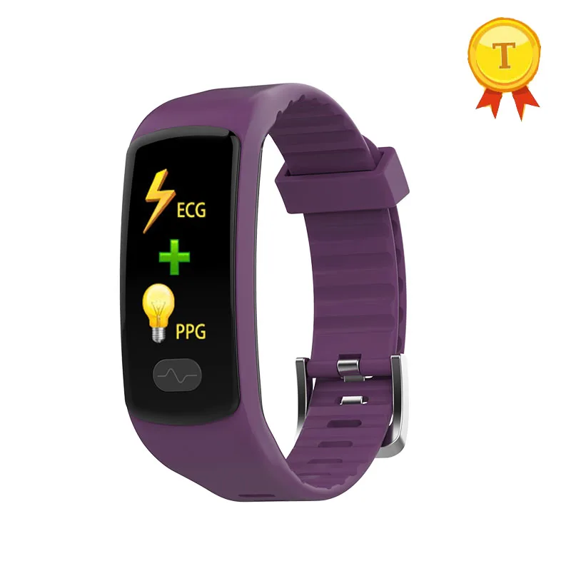 krāsu ekrāns EKG PPG Smart Aproce Sirds ritma Monitors Fitnesa Tracker Smart Aproce asinsspiediens Smart Joslā ios android2
