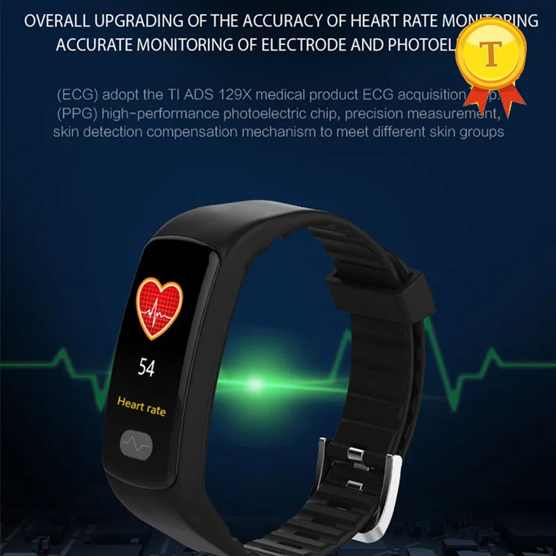 krāsu ekrāns EKG PPG Smart Aproce Sirds ritma Monitors Fitnesa Tracker Smart Aproce asinsspiediens Smart Joslā ios android3