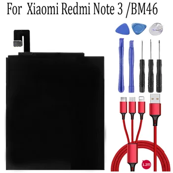 BM46 Akumulatoru Xiaomi Redmi 3. Piezīme / 3. Piezīme Pro Batterie Reālās Spējas 4760mAh Uzlādējams Batteria+USB kabelis+toolki