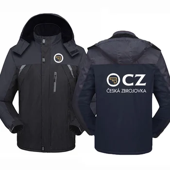2023 Rudens Ziemas CZ Ceska Zbrojovka čehijas Šaujamieroču Logo Drukāt Āra Sabiezējumu Kapuci Aukstā Novēršanas Alpīnisma Apģērbi