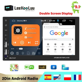 LeeKooLuu 2 Din Android 9.0 Auto radio Multimediju Video Atskaņotājs 2Din Auto Stereo, GPS Navigācijas Volkswagen Nissan Hyundai Kia