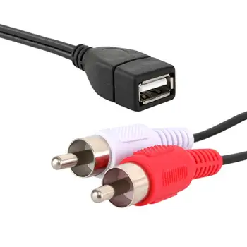 1.5 m USB A Female Ligzda Uz 2 RCA Male Plug Audio Video pagarinātāja Vadu Elektriskās Iekārtas