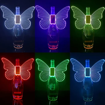 1PC RGB Krāsu LED Strobe Baton Mirdzošu Tauriņu Spārni, Lampas, Šampanietis LED Sparkler gaismas Flash Stick Pakalpojumu Pudeli Cilindrs Ligh
