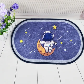 Gudrs Astronauts Bērnu rotaļu Laukums, Pledi Bērnu Spēle Grīdas Paklājs Karikatūra Modelis Paklāji Mājas Dzīvojamā Istaba ar neslīdošu Vannas istabas Durvis Mats
