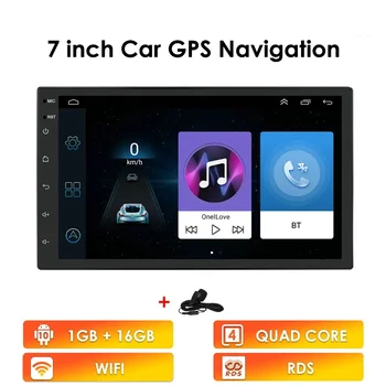 Android Automašīnas Radio, Video, Audio Universālas Stereo 7 Collu 2 Din Touch Screen GPS Autoradio Auto Multimedia Player, WIFI, Bluetooth