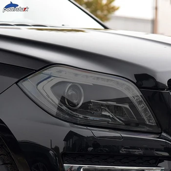 2 Gab., Auto Lukturu Krāsa Melna ar aizsargplēvi Pārredzamu TPU Ielīmi, Mercedes Benz GL Stikla X166 2013. - 2015.gadam, Piederumi