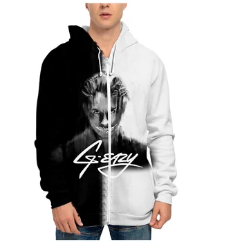 G-Eazy mūzikas faniem hoodies sporta krekls Uzdrukāts hip hop grafiskais sporta krekls gadījuma hoodies streetwear rāvējslēdzēju up hoodies