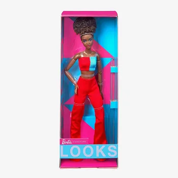 2023 Barbie Paraksts Izskatās Lelle Āfrikas Amerikāņu Šarnīrveida Lelle Black Updo Rozā Bikses Modes Kolekcijas Rotaļlietas #14