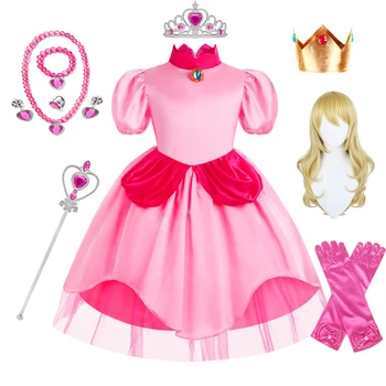 Persiku Princese Kleita, Kostīms Bērniem, Meitenēm, Persiku Princese Cosplay Dzimšanas Dienu Halloween Karnevāla Tērpiem Puse