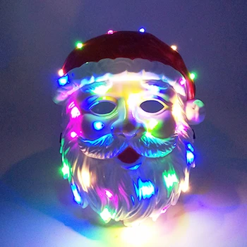 Ziemassvētku LED Kvēlojošs Maska, ko Izgaismo Neona Ziemassvētku Vecīša Maska Ziemassvētku Deju Karnevāla Masku Cosplay Gaismas Maska