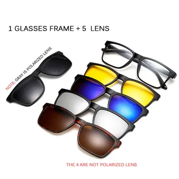 5 objektīvs magnēts klipus Polarizētās Saulesbrilles, Lasīšanas Brilles vīriešu un sieviešu modes presbyopic brilles hyperopia+1.+1.5+2.0+2.5+3