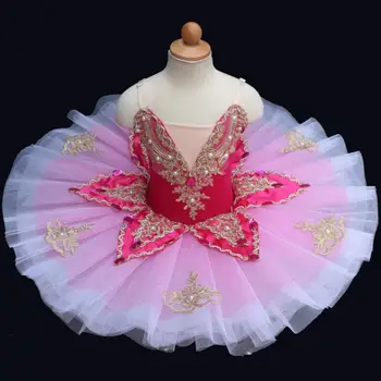 Profesionālā Baleta Tutu Bērniem, Bērniem, Meitenēm, Sievietēm Pieaugušo Pankūku Gulbja Kostīms Balerīna Tutu Baleta Deju Kleita Meitenēm Roze