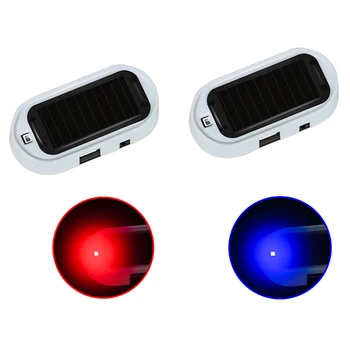 Universālā Saules USB Powered Auto Signalizācijas LED Gaismas Anti-Theft Brīdinājums Mirgo Lampas