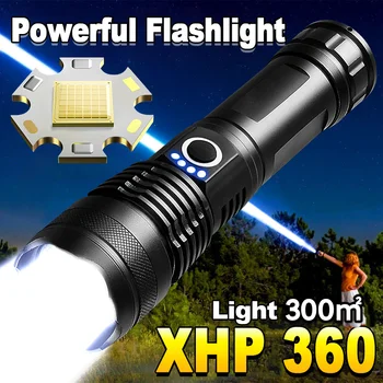 XHP360 High Power Led Lukturi Super Spilgti Taktiskais Lukturītis Uzlādējams Lampas Ultra Jaudīgs Led Lukturītis Portatīvo Rokas Lampas