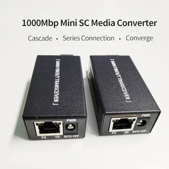 1 Pāris 10/100M Mini Switch Šķiedras Ethernet Media Converter fibra Redzes 20KM A/B SC SingleMode Vienu Fiber Optisko Transīvers